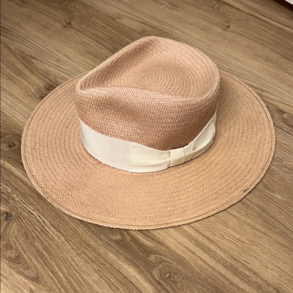 NWT TERESSA FOGLIA Stylish Tan Fedora with Cream Band